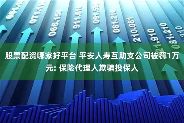 股票配资哪家好平台 平安人寿互助支公司被罚1万元: 保险代理人欺骗投保人