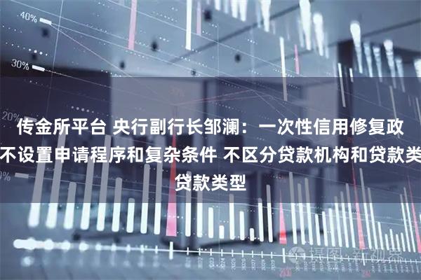 传金所平台 央行副行长邹澜：一次性信用修复政策不设置申请程序和复杂条件 不区分贷款机构和贷款类型